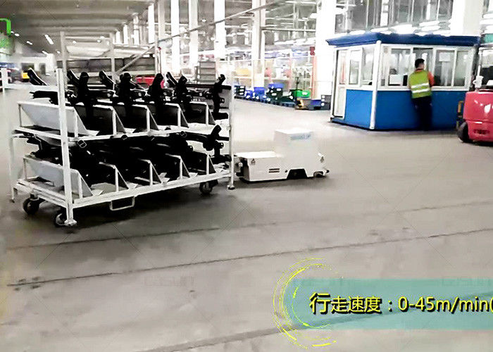 Towing AGV Guided Vehicle , AGV Magnetic Tape Two Tons Loading For Dolly Movement